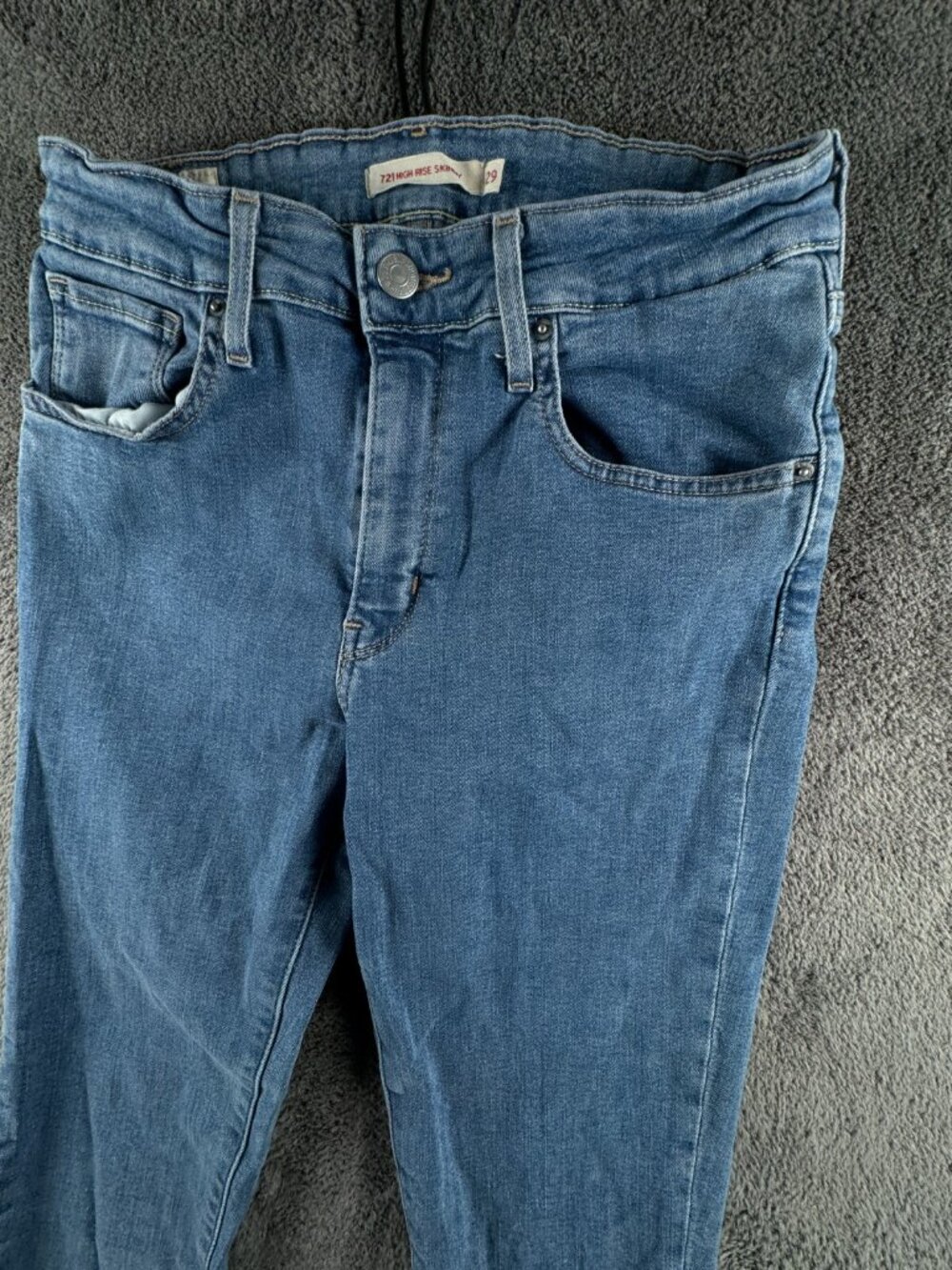 Levis Premium 721 High Rise Skinny Denim Blue Jeans Size 29 Women Cotton Blend - Picture 3 of 16